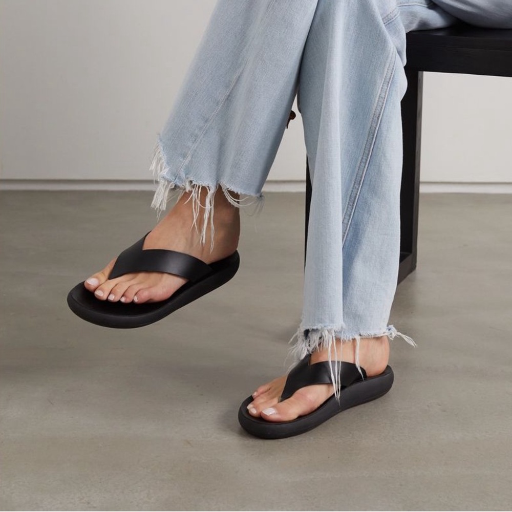Ancient Greek Sandals Black Slide Sandals